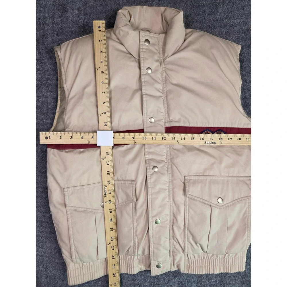 Vintage 70s 80s Western Puffer Down Vest Aztec Southwestern Stripe Men's Medium